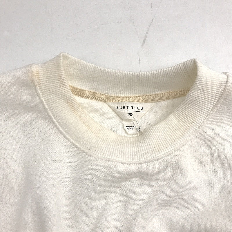 Subtitled Cream Cotton Oversized Wave Origin Fleece Crew Jumper Mens Size XS NEW