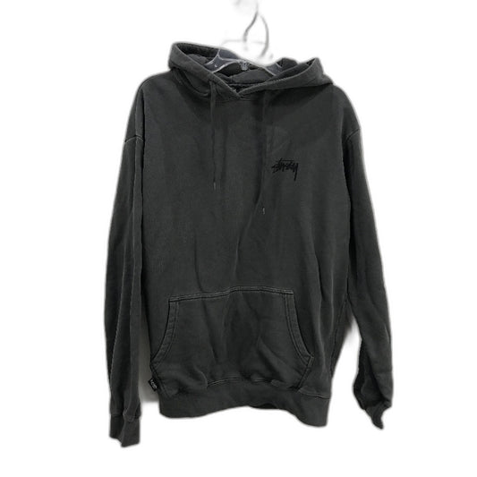 Stussy Classic Grey Black Fade Cotton Dice Print Hooded Jumper Mens Size S NEW