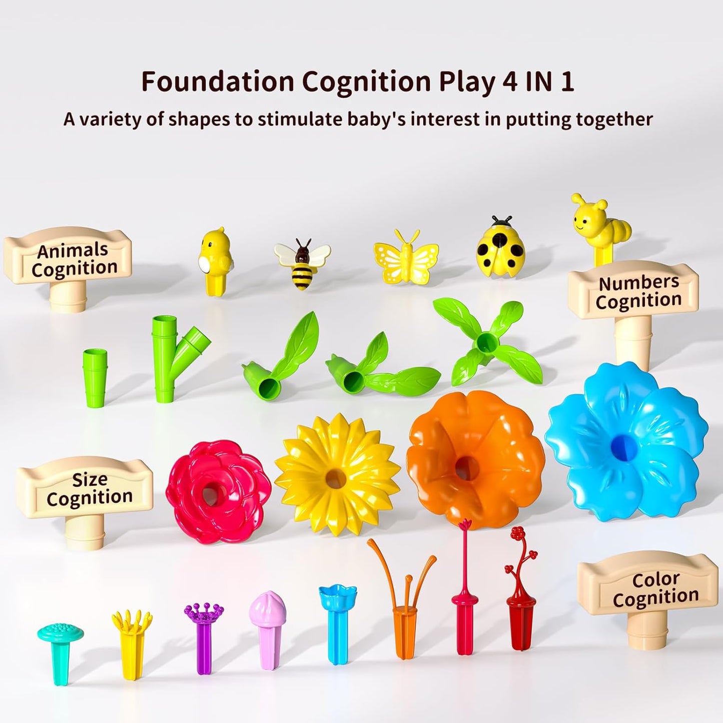 Temi 91 PCS Flower Garden Building STEM Educational Activity Preschool Toy NEW