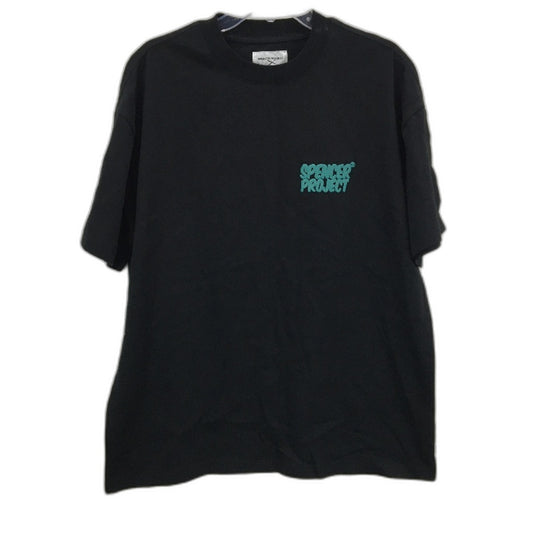 Spencer Project 100% Cotton Black Puffy Teal Logo Classic Tee Unisex Size L NEW