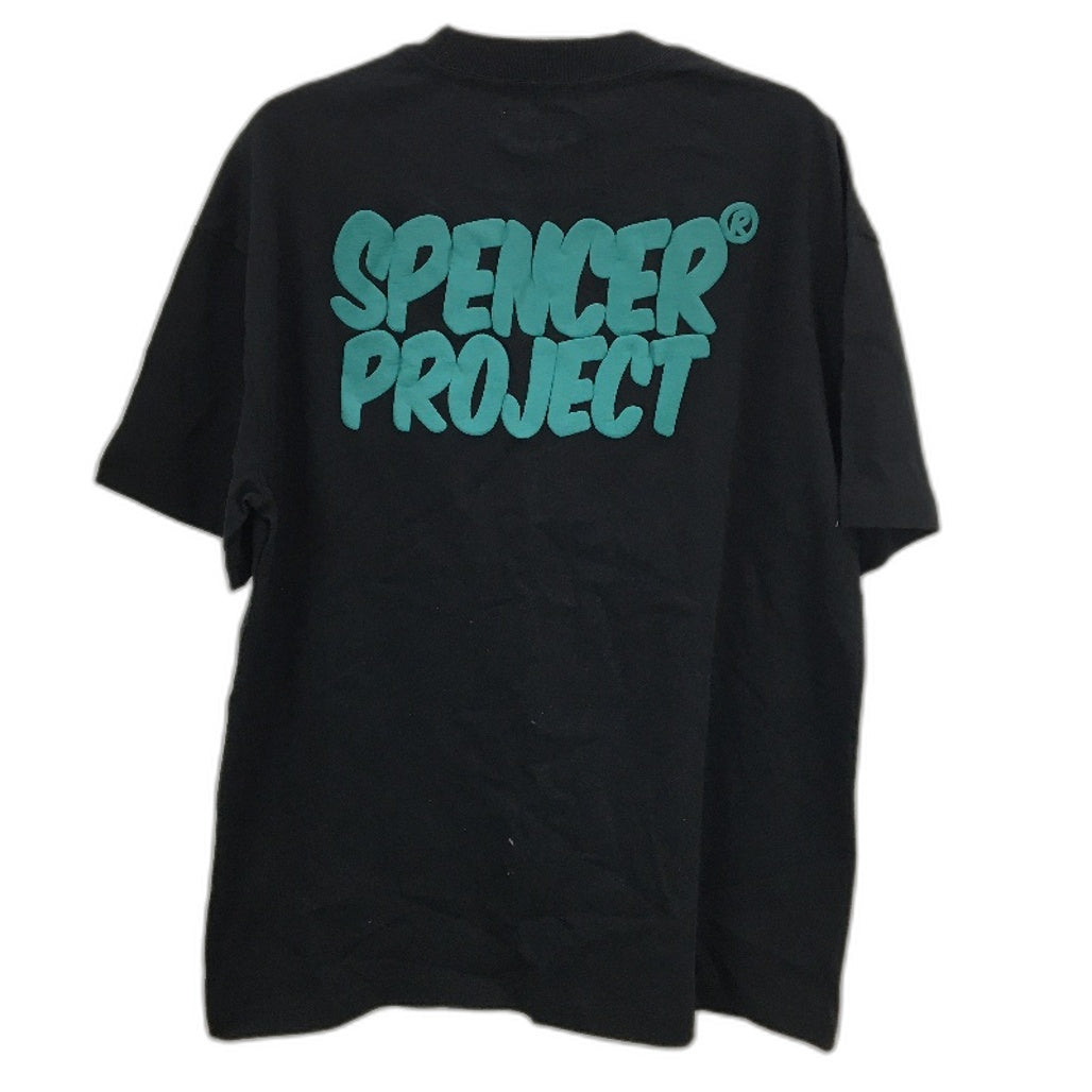 Spencer Project 100% Cotton Black Puffy Teal Logo Classic Tee Unisex Size L NEW