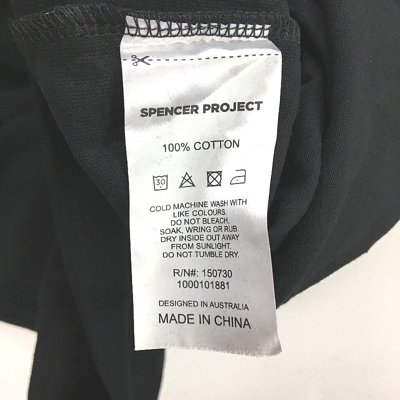 Spencer Project 100% Cotton Black Puffy Teal Logo Classic Tee Unisex Size L NEW