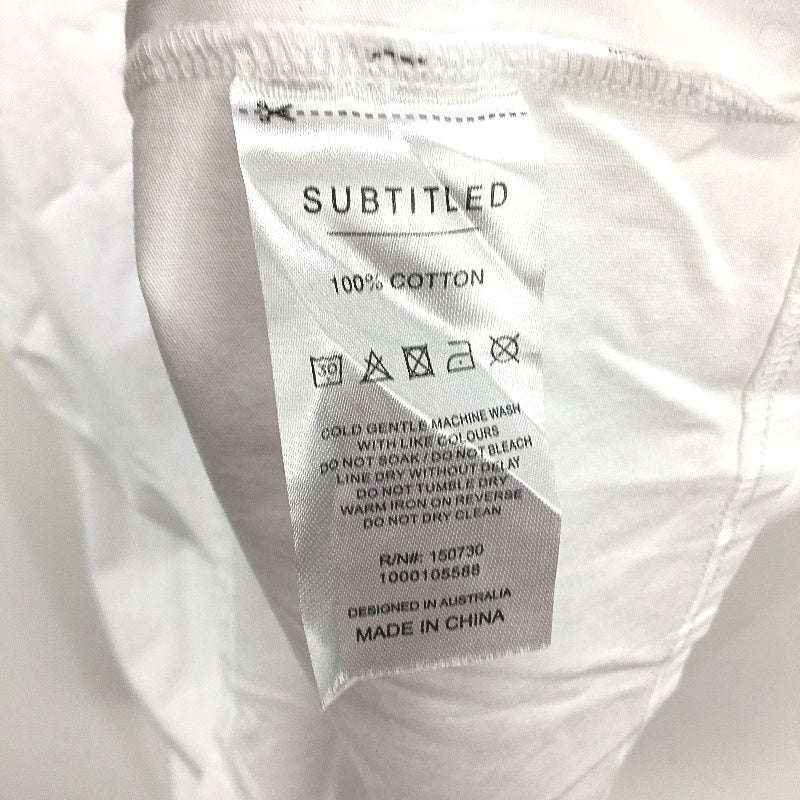 Subtitled White 100% Cotton Let Go Oversized Classic Tee Mens Size M/L NEW