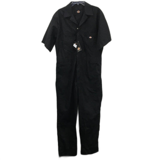 Dickies Short Sleeve Black Stain Release Elastic Waist Coverall Unisex Size L NEW