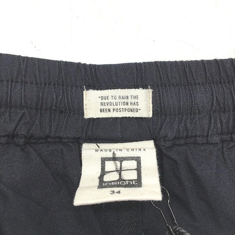 Insight Navy Blue Cotton Print Logo Elastic Waisted Shorts Mens Size 34 NEW