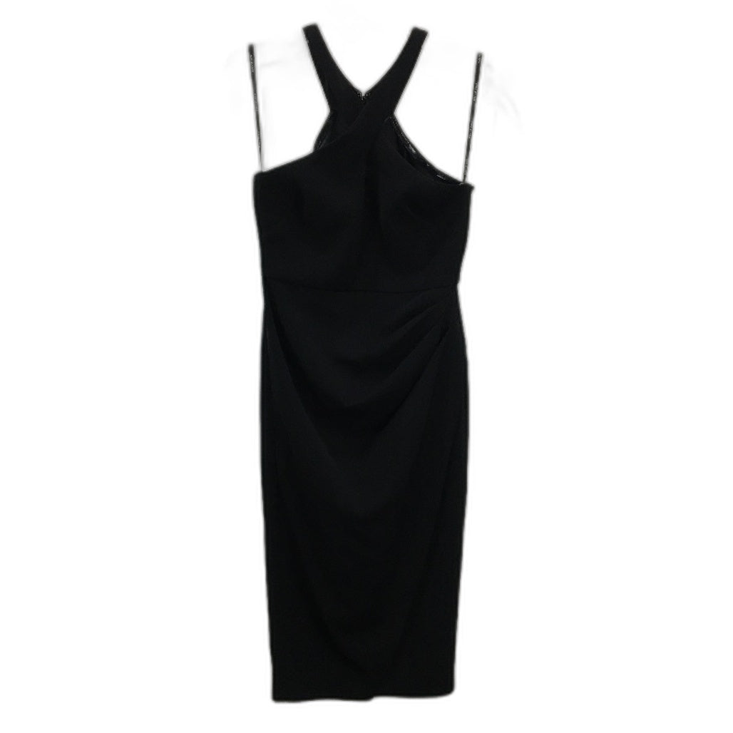Forever New High Neck Crossover Black Bodycon Mini Dress Ladies Size AU 8 NEW