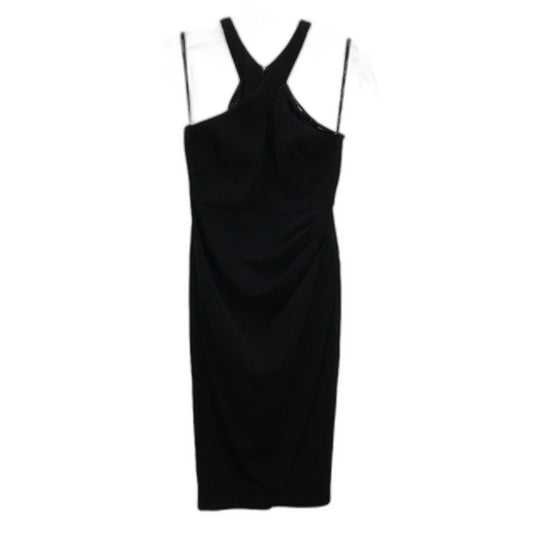 Forever New High Neck Crossover Black Bodycon Mini Dress Ladies Size AU 8 NEW