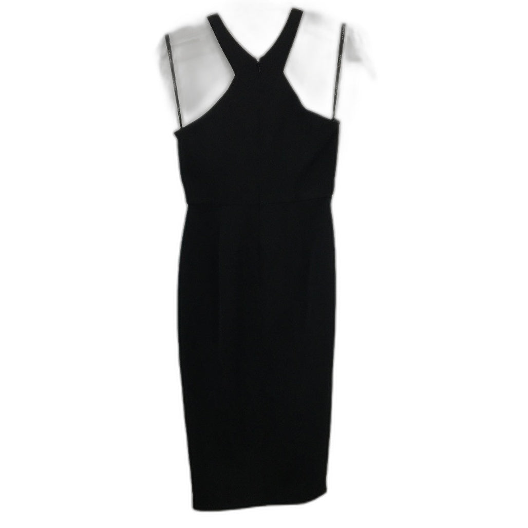 Forever New High Neck Crossover Black Bodycon Mini Dress Ladies Size AU 8 NEW