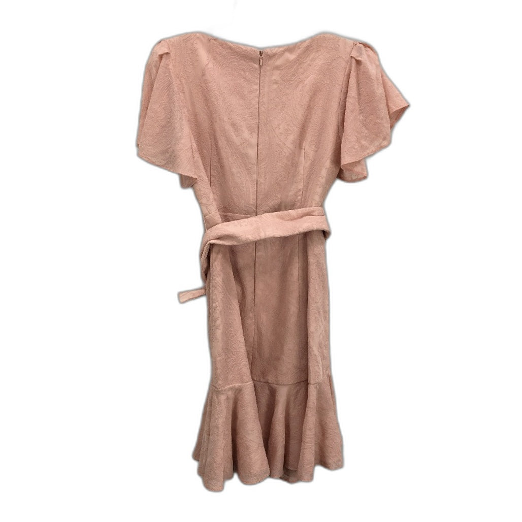 Forever New Esmerelda Embroidered Pink Belted Lined Dress Ladies Size AU 10 NEW