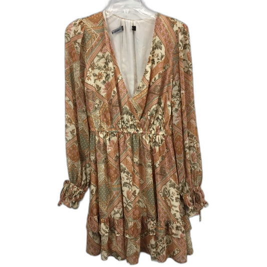 Forever New Faye Floral Vintage Print Brown Mini Dress Ladies Size AU 8-10 NEW