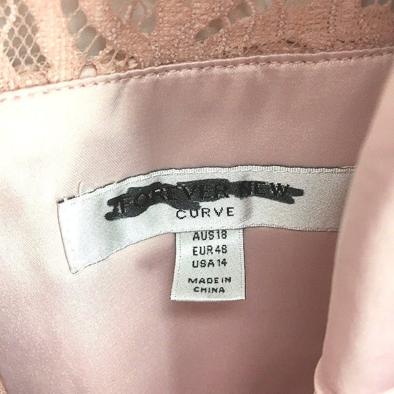 Forever New Curve Rochelle Lace Detail Pink Prom Dress Ladies Size AU 18 NEW