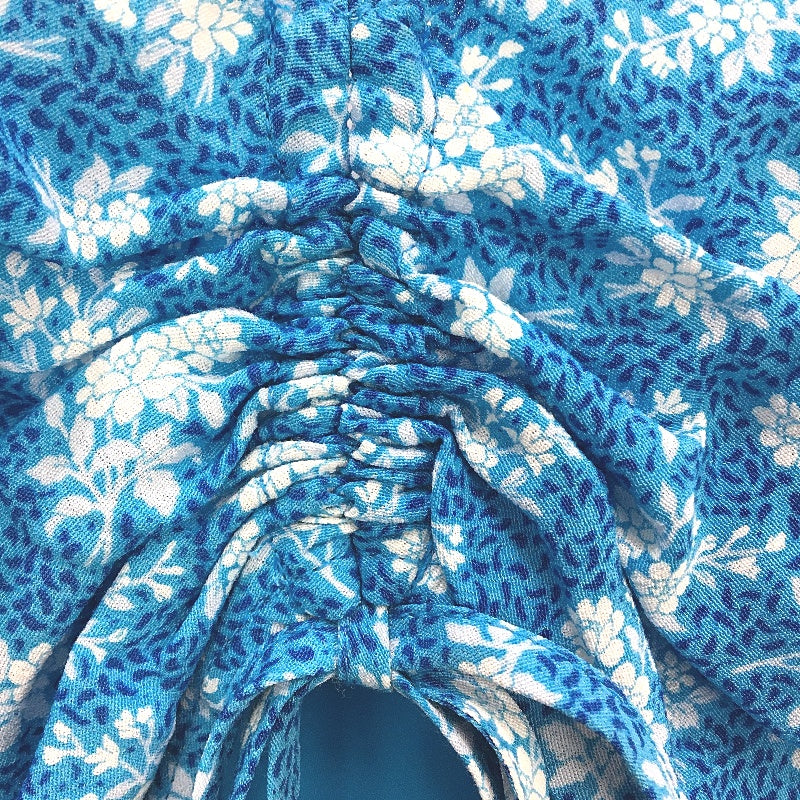 Forever New Emilia Flippy V Neck Blue Floral Mini Dress Ladies Size AU 14 NEW