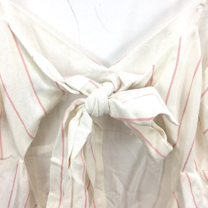 Forever New Spaghetti Strap White Pink Striped Midi Dress Ladies Sz AU 8-10 NEW