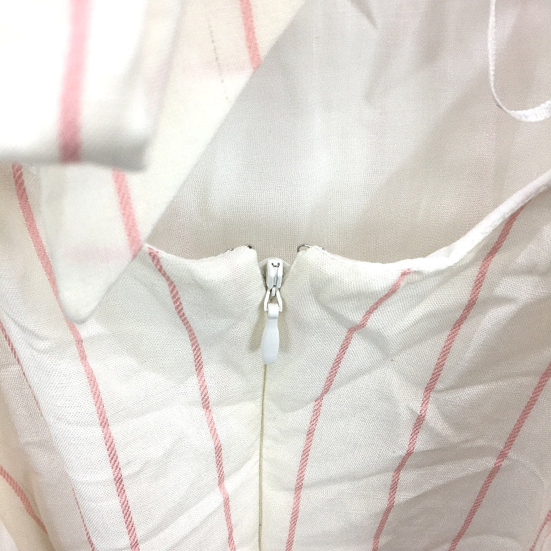 Forever New Spaghetti Strap White Pink Striped Midi Dress Ladies Sz AU 8-10 NEW