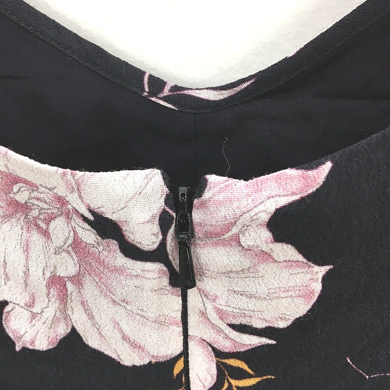 Forever New Abigail Black Floral Crepe Slip Midi Dress Ladies Size AU 10 NEW