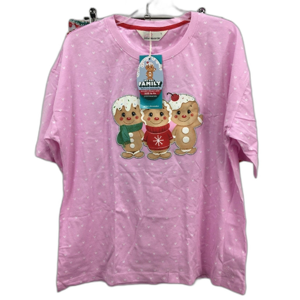 Peter Alexander Christmas Gingerbread Shortie Pyjama Set Ladies Size Large NEW