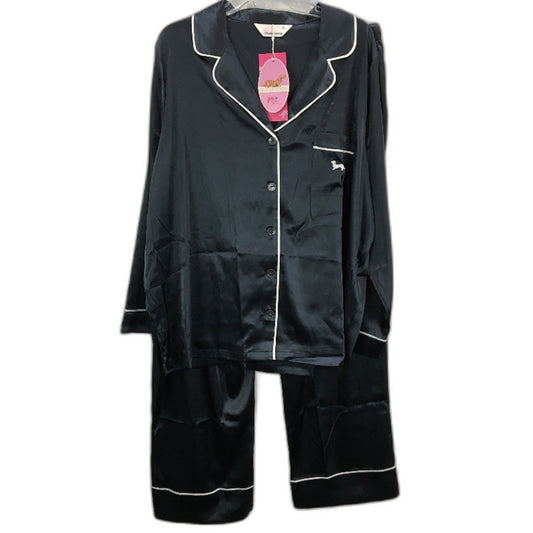 Peter Alexander Charcoal Satin Touch Classic Pyjama Set Ladies Size 2 Plus NEW