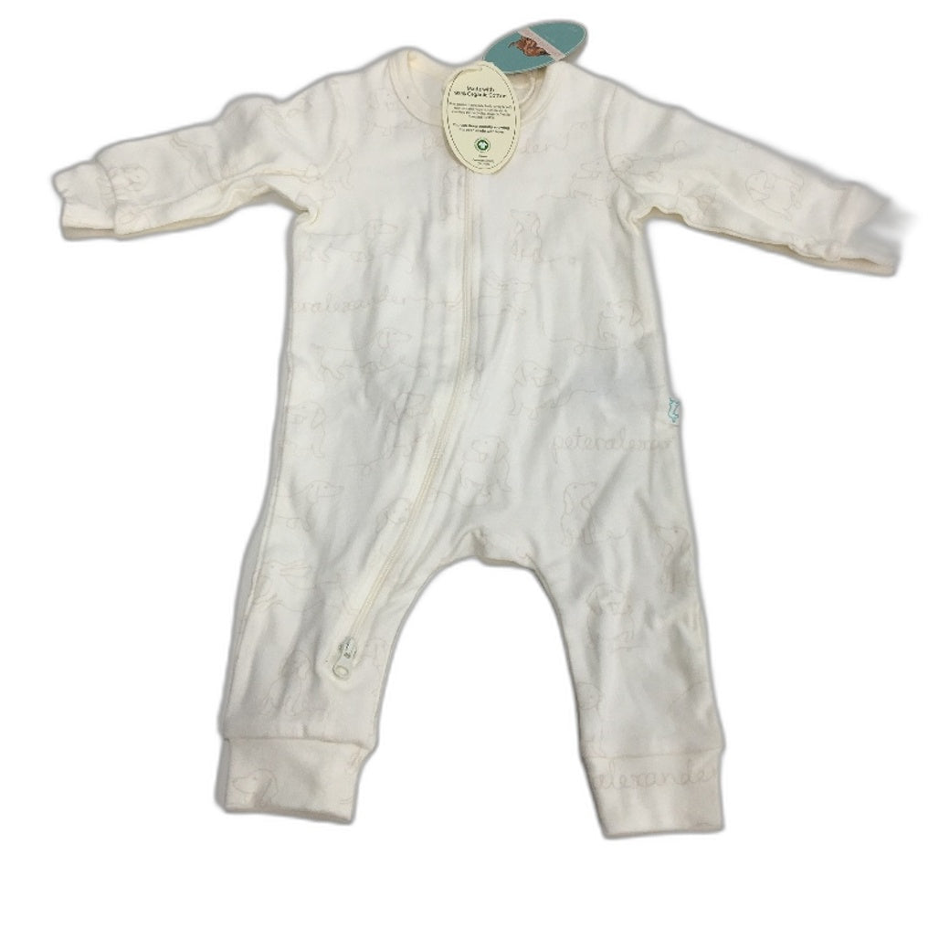 Peter Alexander Penny Organic Cream Baby Onesie Unisex Size 18-24 Months NEW