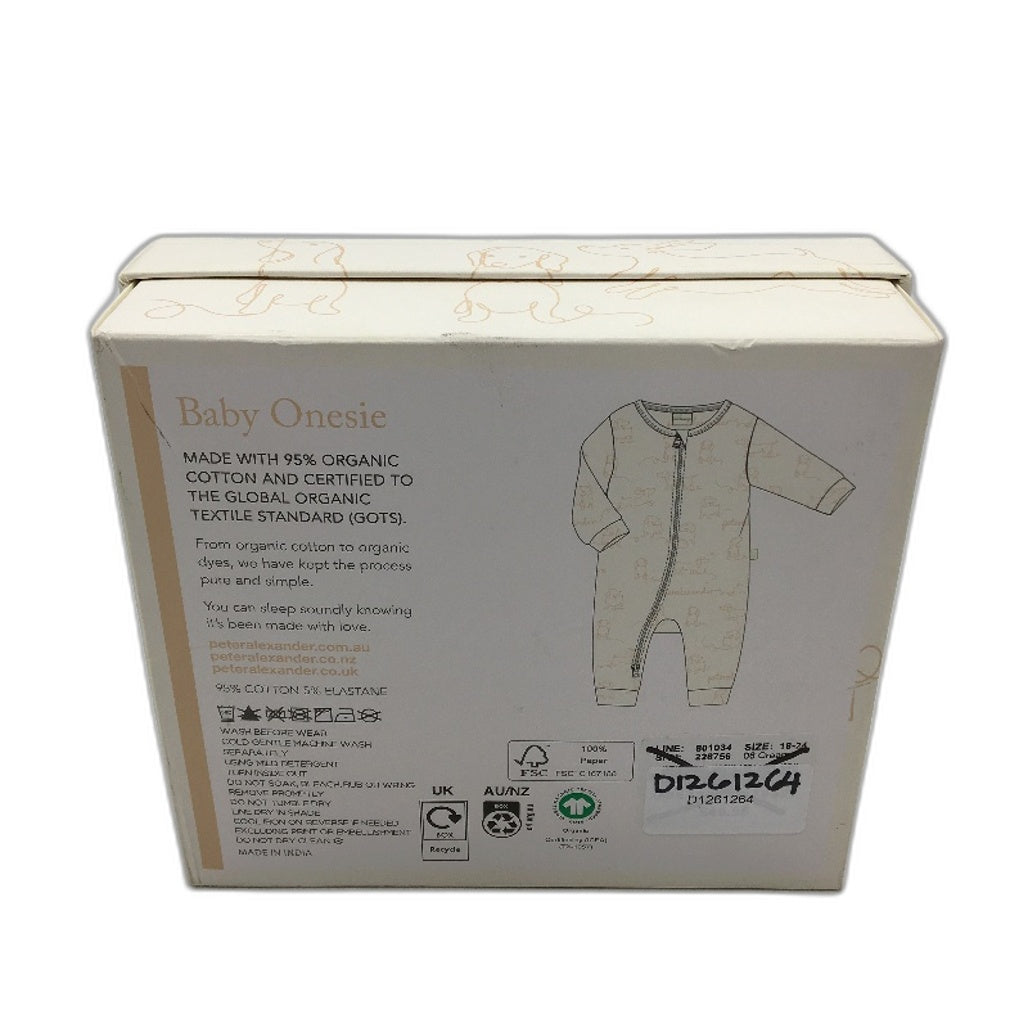 Peter Alexander Penny Organic Cream Baby Onesie Unisex Size 18-24 Months NEW