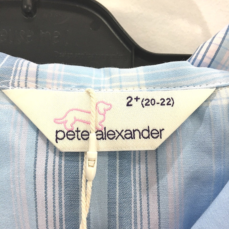 Peter Alexander Blue Check Short Sleeve Cotton PJ Set Ladies Size 2 Plus NEW