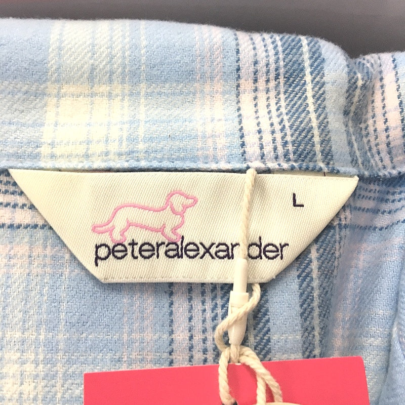 Peter Alexander Checkered Blue Flannelette Longsleeve PJ Set Ladies Sz Large NEW