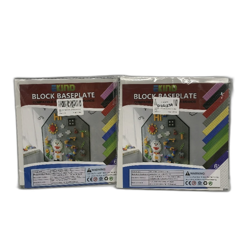 EKIND 8 Pack Self Adhesive Building Brick Plates in Grey 10x10 Inch NEW