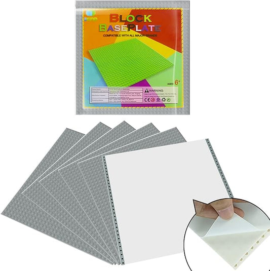 EKIND 8 Pack Self Adhesive Building Brick Plates in Grey 10x10 Inch NEW