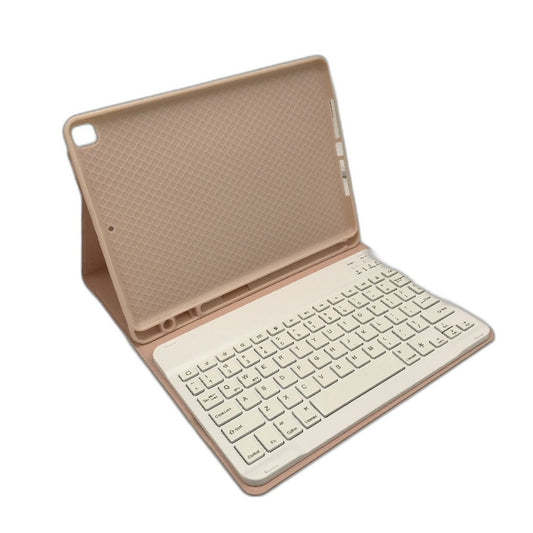 Ipad 10.2 Inch Smart Detachable Backlit RGB Keyboard Silicone Case in Pink NEW