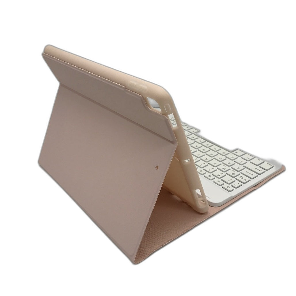 Ipad 10.2 Inch Smart Detachable Backlit RGB Keyboard Silicone Case in Pink NEW