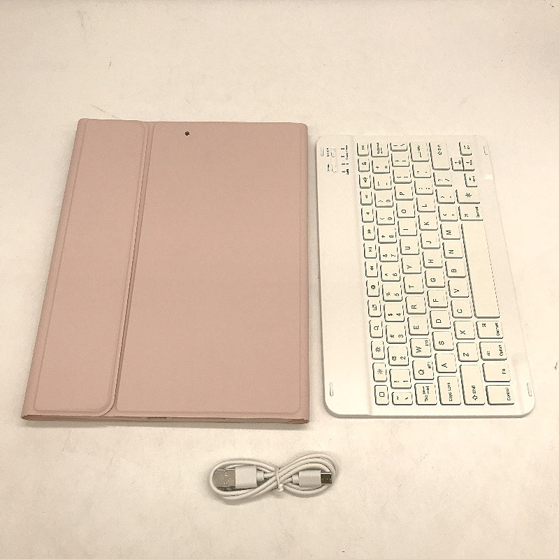 Ipad 10.2 Inch Smart Detachable Backlit RGB Keyboard Silicone Case in Pink NEW
