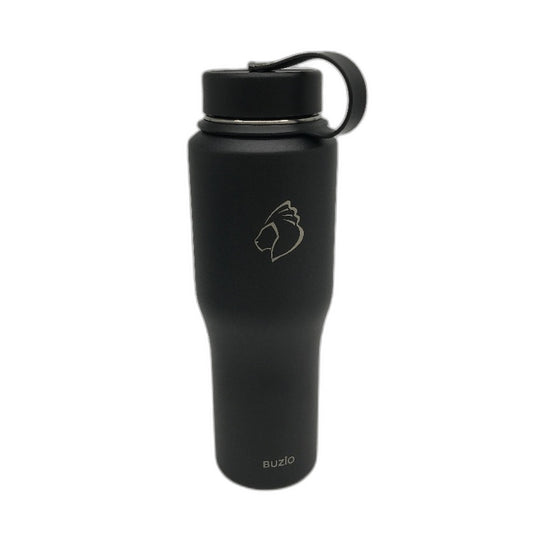 BUZIO 32oz Trophy Series Stainless Steel Water Bottle in Solid Black NEW