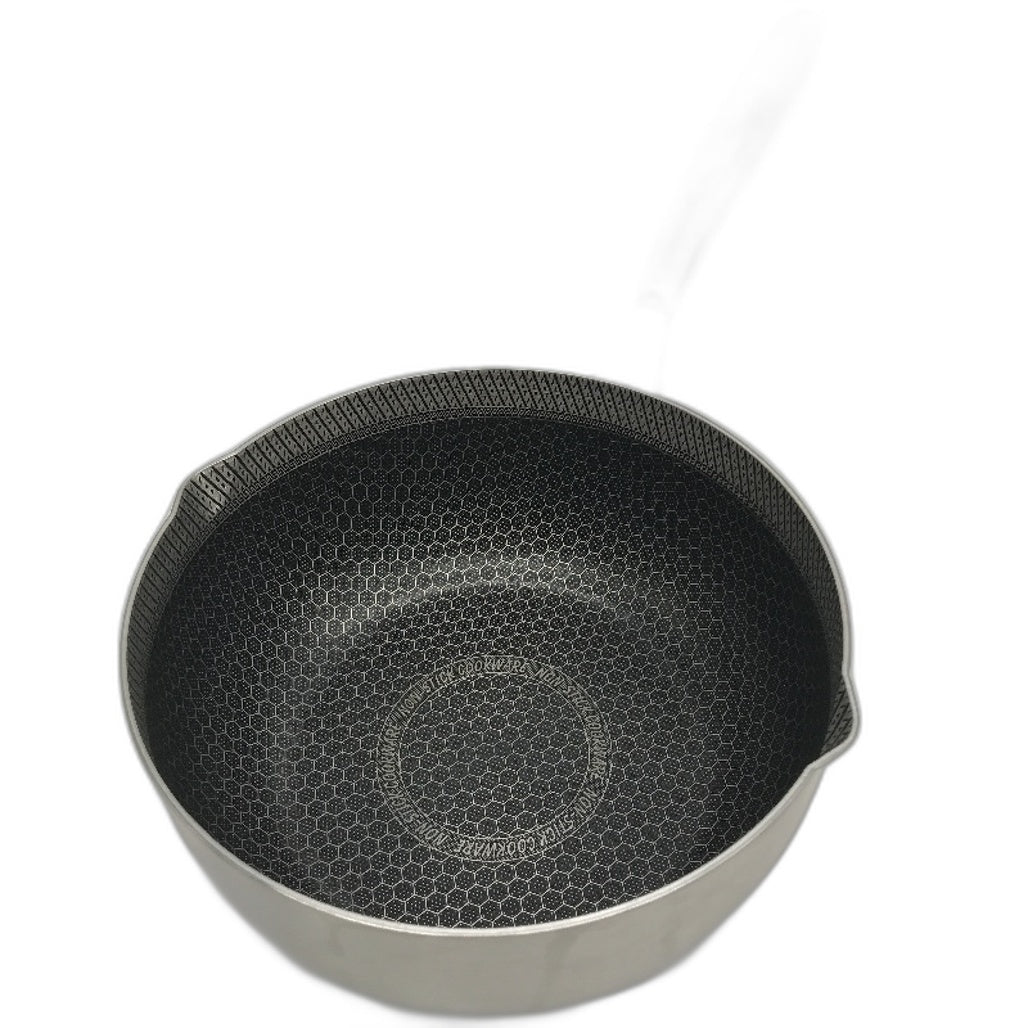 2L 20cm Stainless Steel Honeycomb Non Stick Silver Sauce Pan with Lid NEW