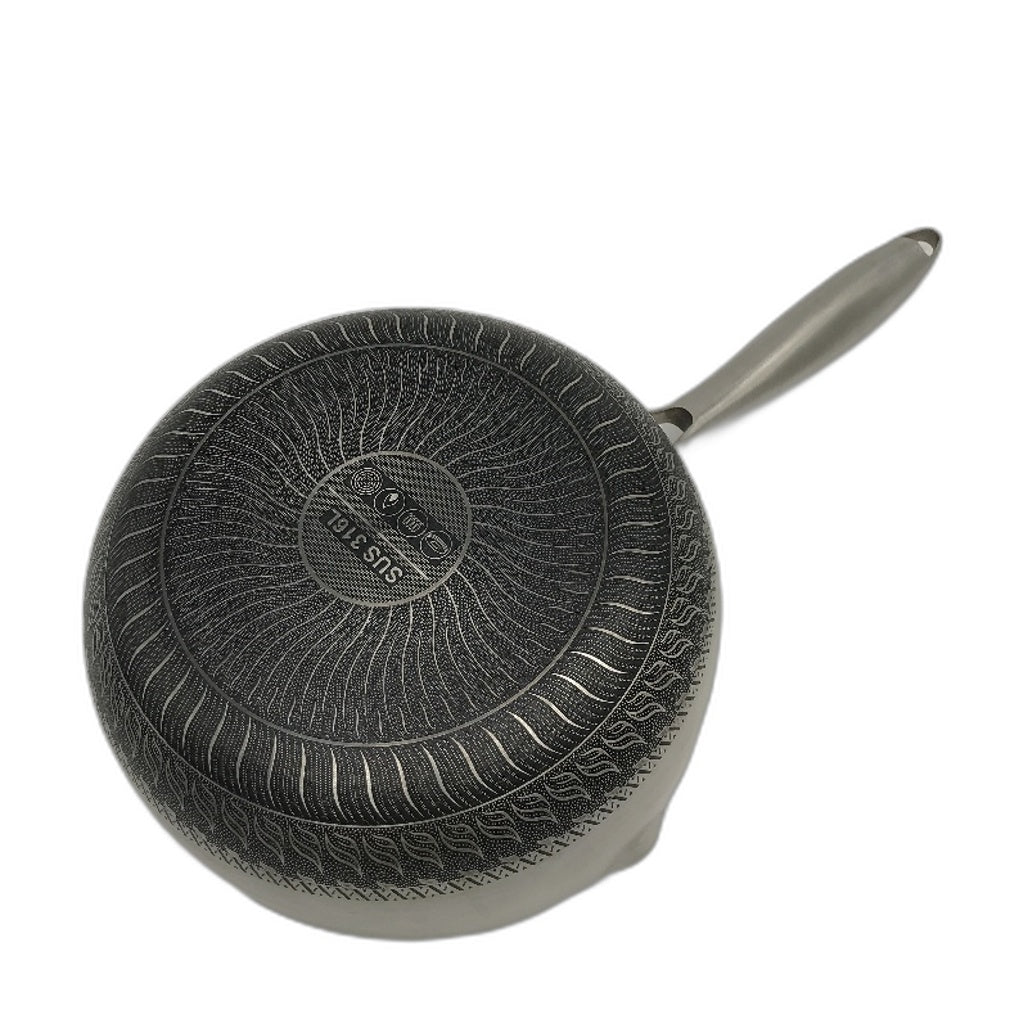 2L 20cm Stainless Steel Honeycomb Non Stick Silver Sauce Pan with Lid NEW