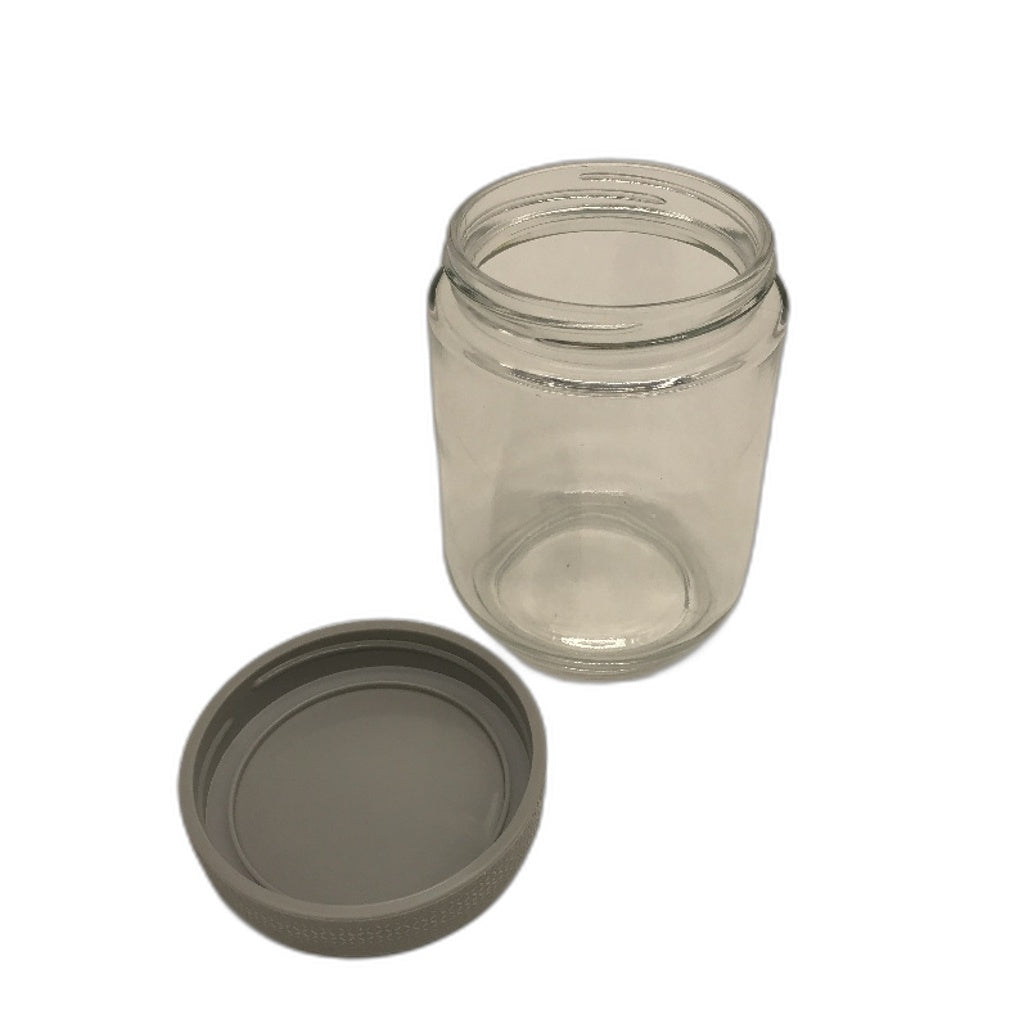 6 Pack 16oz Wide Mouth Mason Jars with Grey Lids Storage Containers NEW