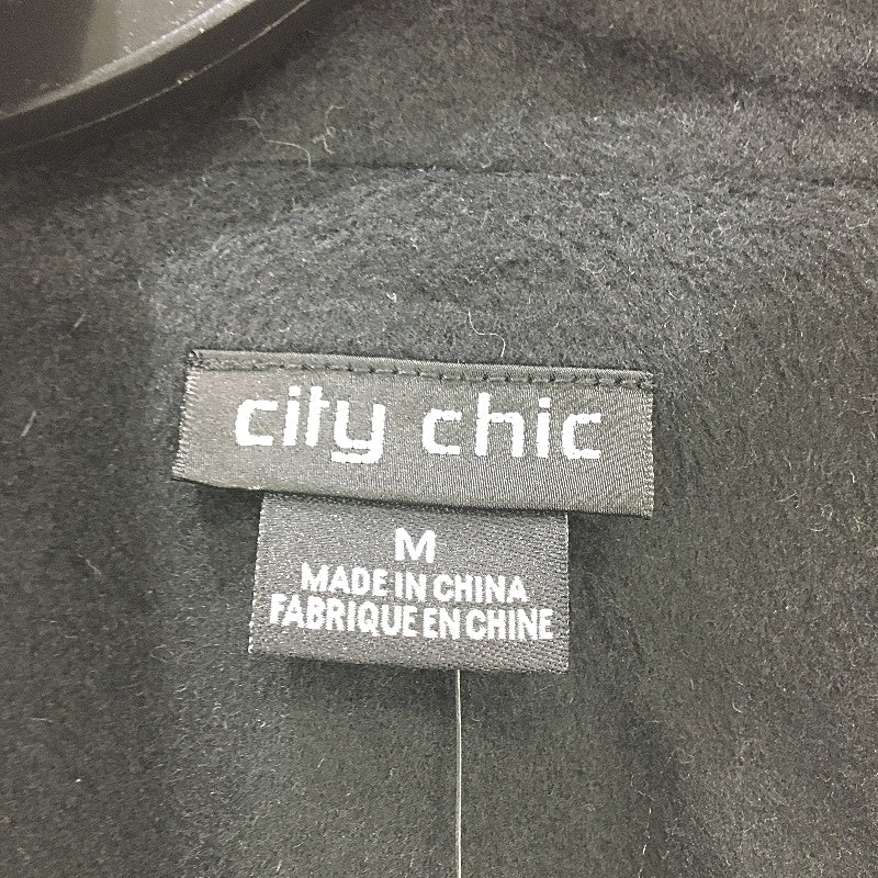 City Chic Black Belissima Wool Blend Single Button Winter Coat Ladies Size M NEW