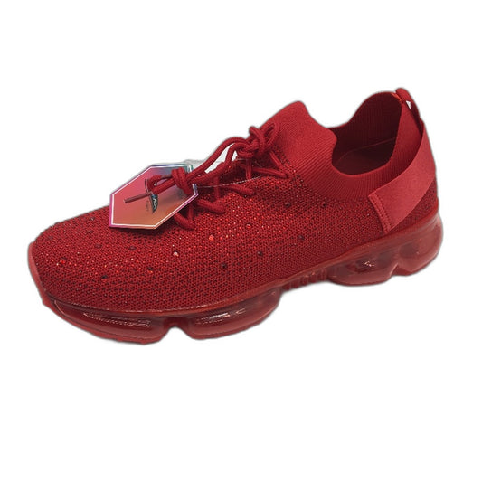 Lucky Step Red Rhinestone Memory Foam Sneakers Ladies Size US 11 EUR 42 NEW