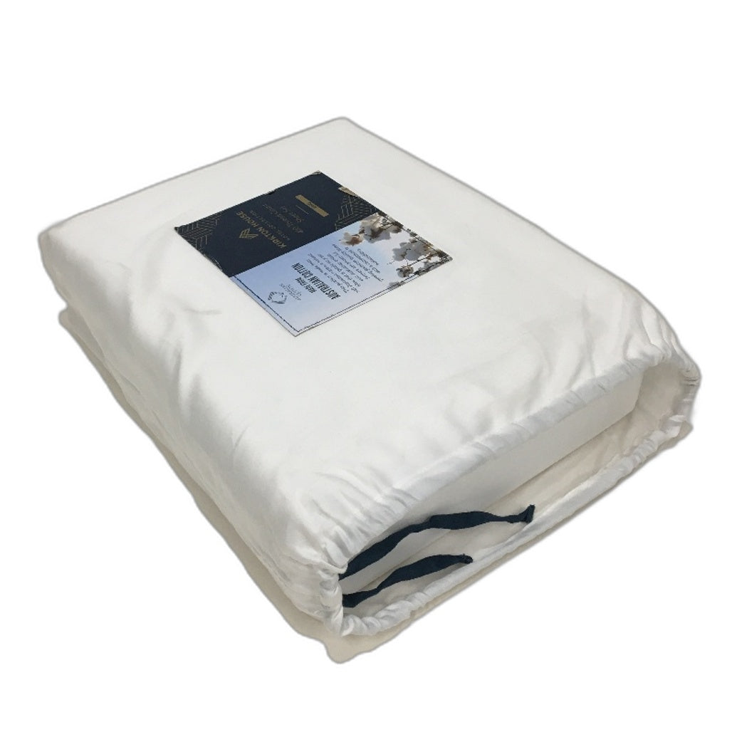 Kirkton House Bright White Blue Rim 100% Cotton 410TC Sheet Set KING Bed NEW