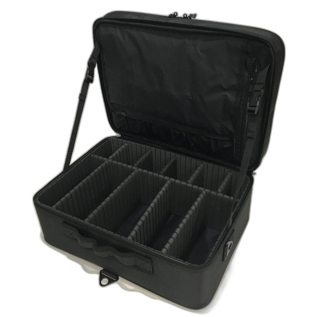 Relavel Black Multi Adjustable Compartment Travel Professional MakeUp Case NEW