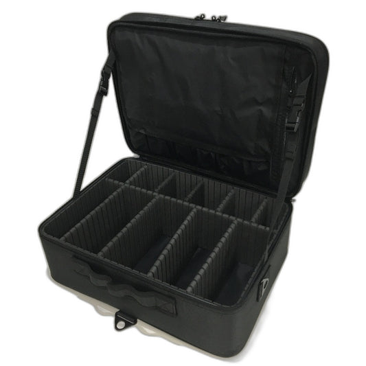 Relavel Black Multi Adjustable Compartment Travel Professional MakeUp Case NEW