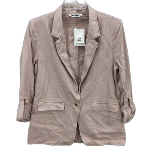 Just Jeans Blush Pink Linen Blend Lightweight Blazer Jacket Ladies Size 8 NEW