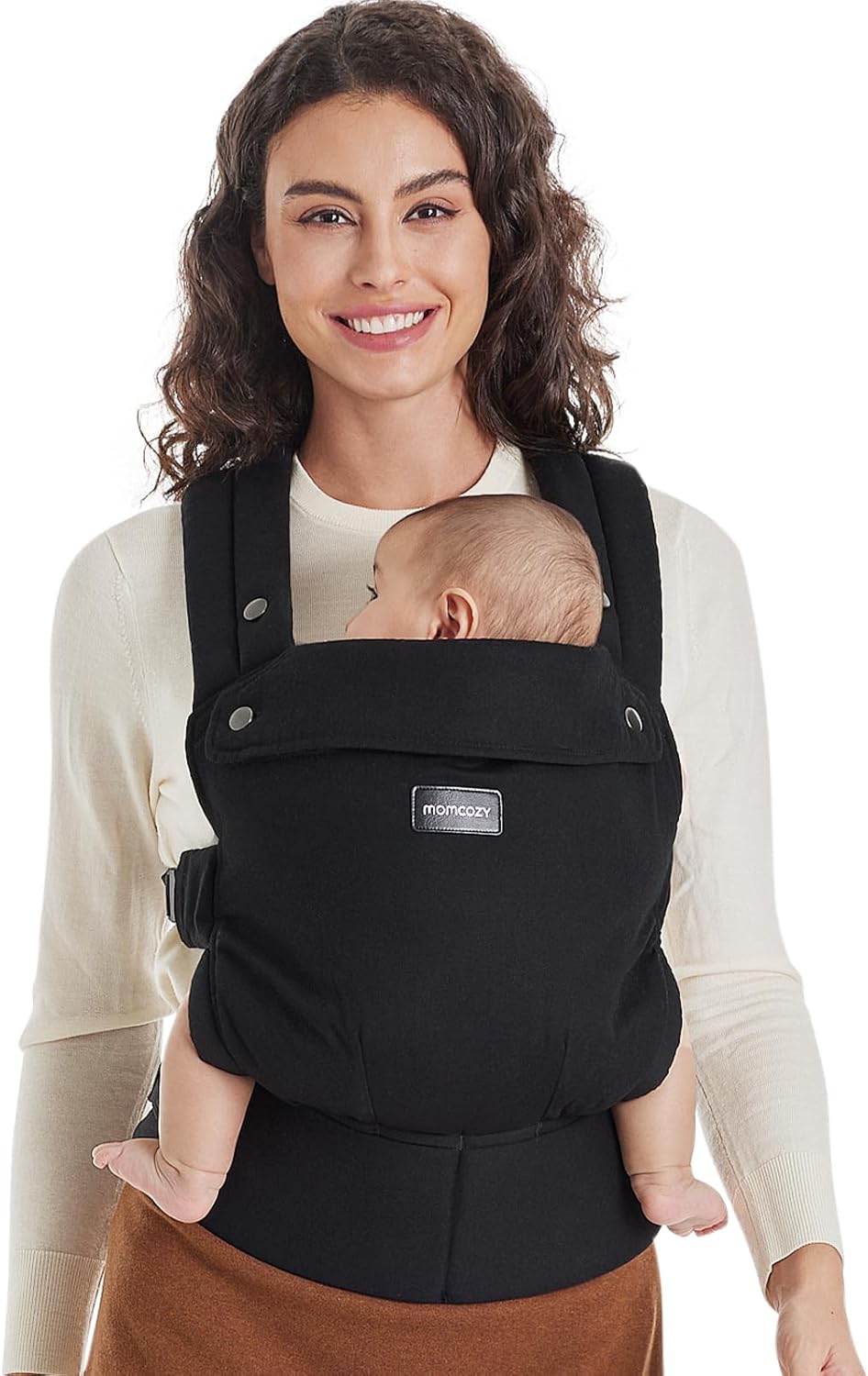Momcozy Black Cotton 3 in 1 Lumbar Support Handsfree Baby Carrier 3-24Months NEW