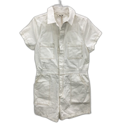 Rollas White Denim Button Up Short Sleeve Romper Playsuit Ladies Size M NEW