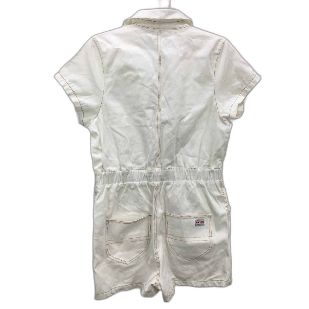 Rollas White Denim Button Up Short Sleeve Romper Playsuit Ladies Size M NEW