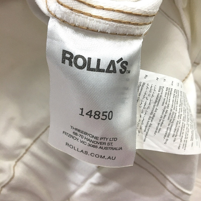 Rollas White Denim Button Up Short Sleeve Romper Playsuit Ladies Size M NEW