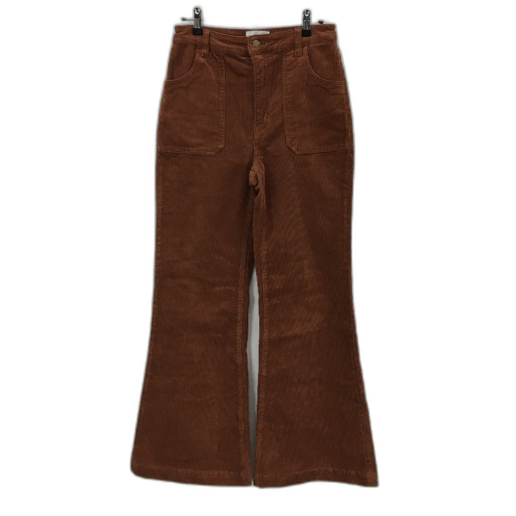 Rollas Rust Brown Corduroy High Waist Flared Leg Pants Ladies Size 11 / 29 NEW