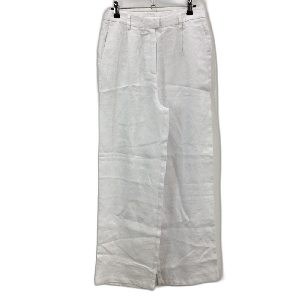Subtitled 100% Linen Stark White Wide Leg Lightweight Pants Ladies Size S NEW