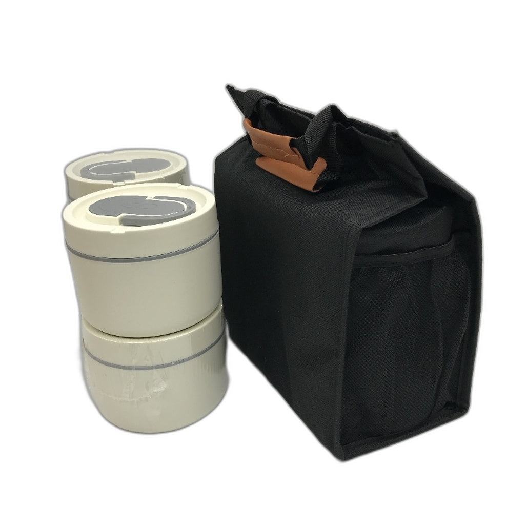 Adando 4pk Stainless Steel Thermal Insulated Round Containers with Lunchbag NEW