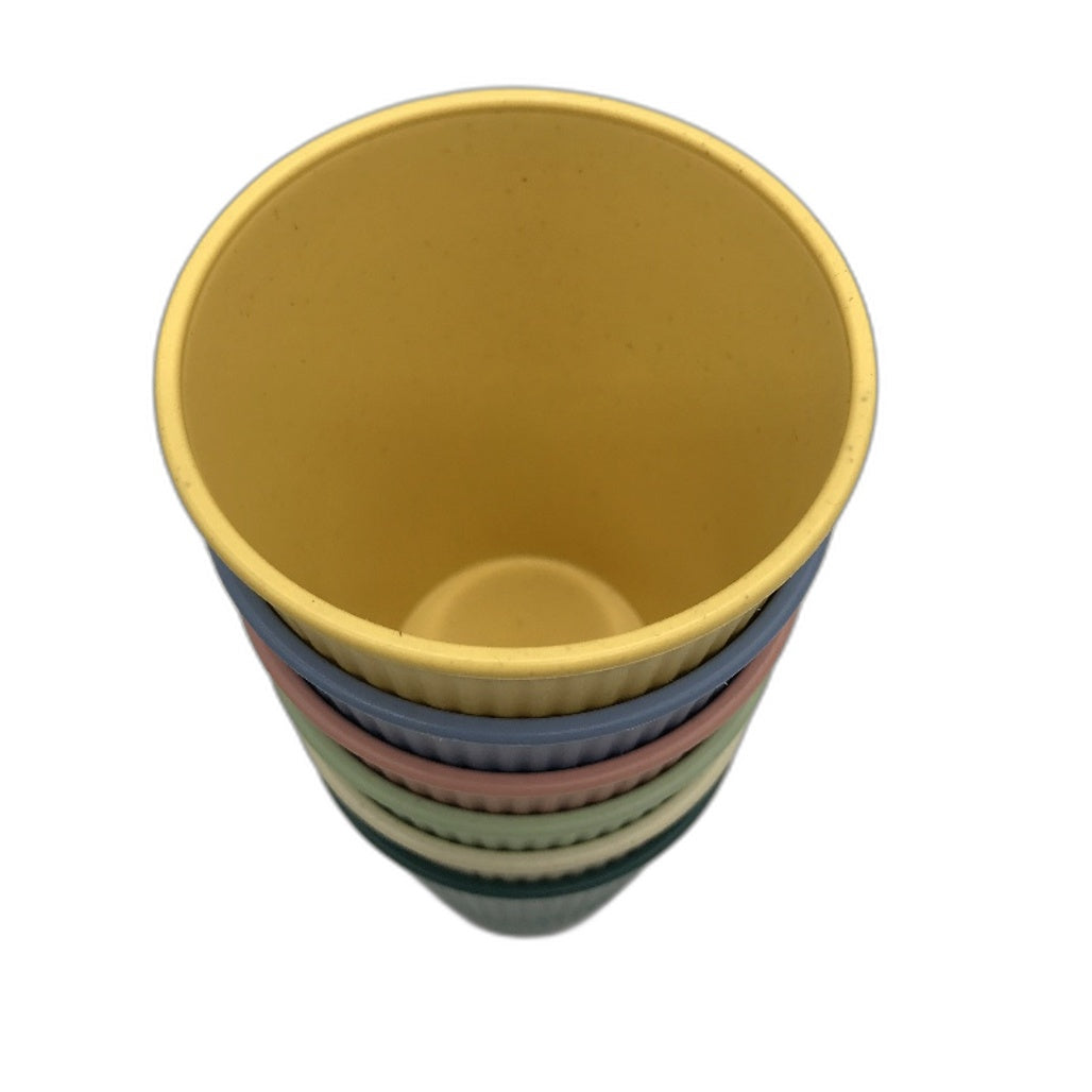 18 Piece Wheat Straw Multicoloured Dinnerware Bowl Plates and Cup Set NEW