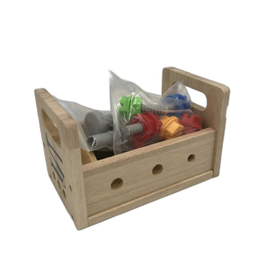 Nut Toolbox Kids Wooden Tool Multiple Transformation Tactile Toy Set NEW