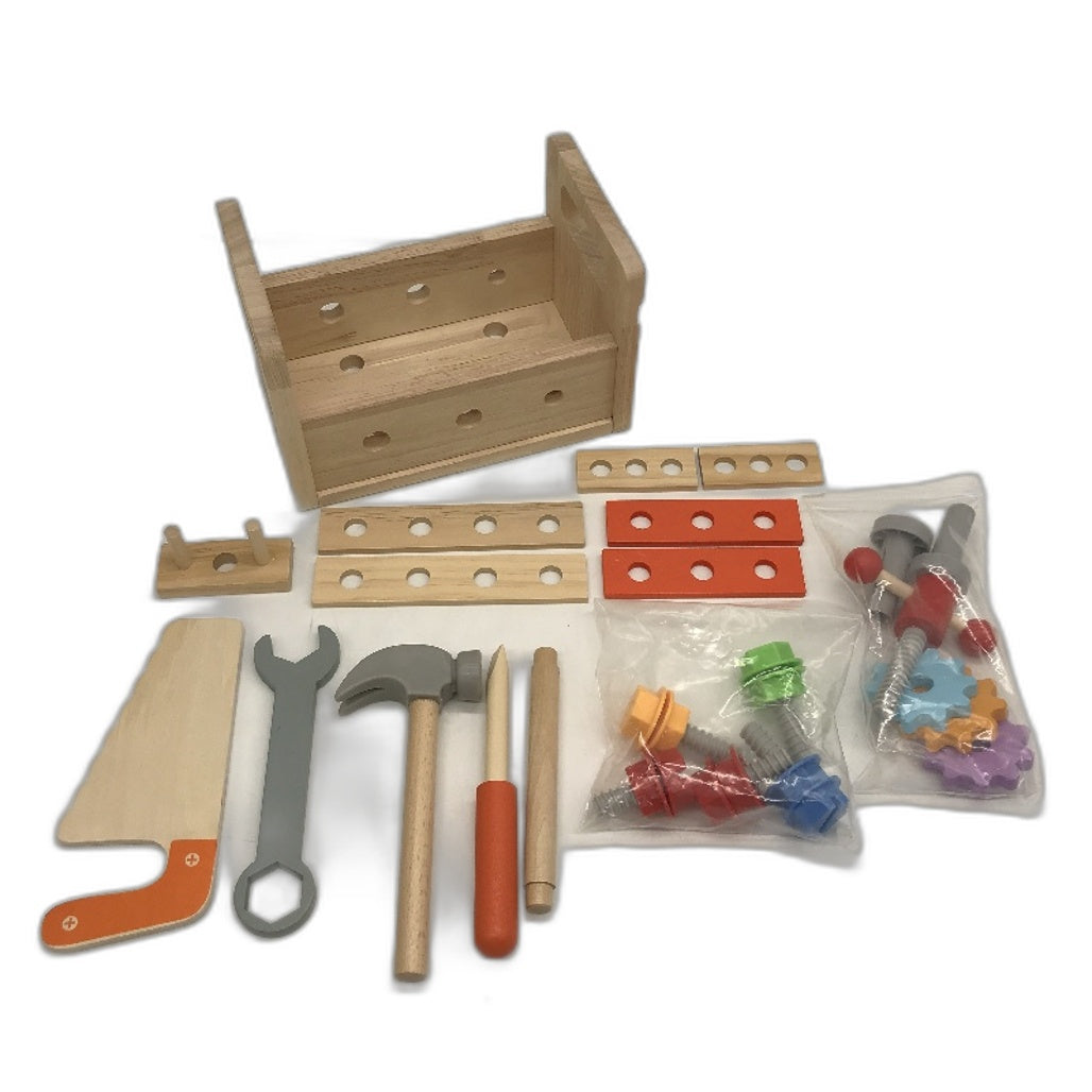 Nut Toolbox Kids Wooden Tool Multiple Transformation Tactile Toy Set NEW